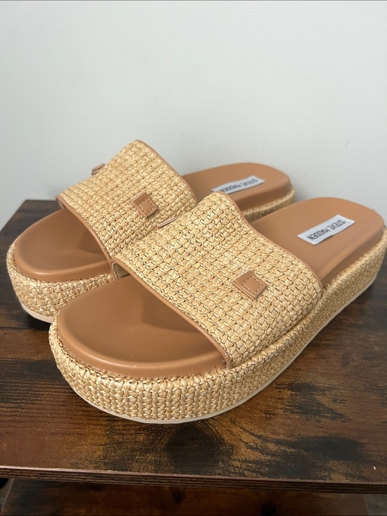 Steve Madden Shoes - Steve Madden Kayley Raffia Platform Slides 9 #